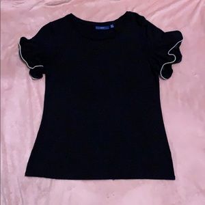 Women’s black dress shirt with beading on sleeves